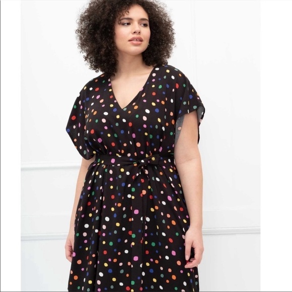 Eloquii Black & Multi Colored Polka Dot Maxi Dress - Picture 9 of 13